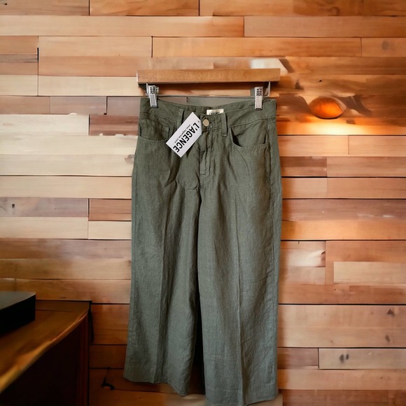L'agence Women's High Waisted Pants - Green - Picture 1 of 3